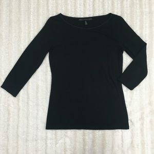 WHBM Black 3/4 Length Sleeve Top - Sz XS